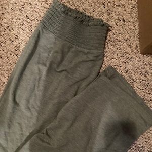 Green lounge pants flare